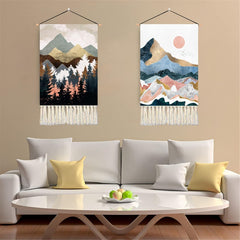 Tapiserie bucati tesuta munti paduri soare luna Casa - Accesorii si Decoratiuni Naty Shop Peisaj A