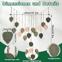 Tapiserie decorare margele lemn frunze design Casa - Accesorii si Decoratiuni Naty Shop