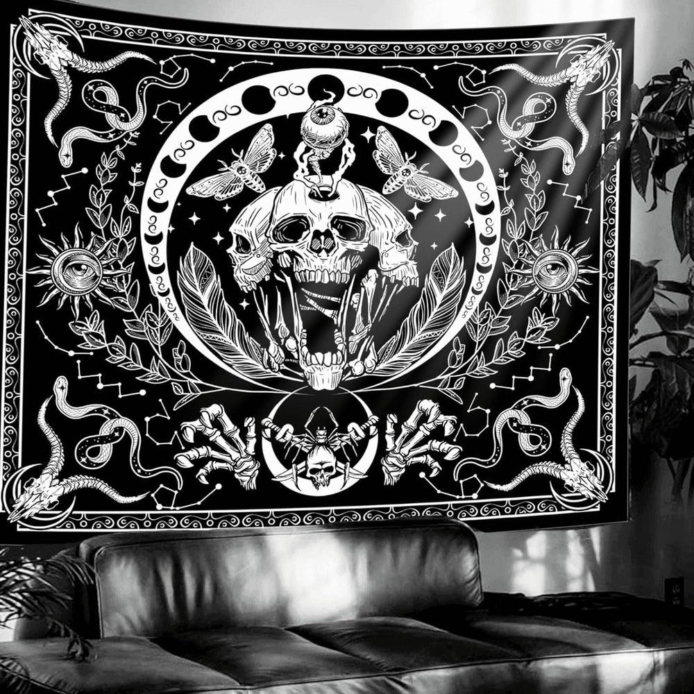 Tapiserie gothic halloween banner negru alb Casa - Accesorii si Decoratiuni Naty Shop Default Title