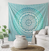 Tapiserie indiana mandala verde decorare estetica decorarea Casa - Accesorii si Decoratiuni Naty Shop Default Title