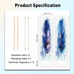 Tapiserie pligreat pack blue feather rug vertical wall Casa - Accesorii si Decoratiuni Naty Shop