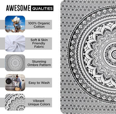 Tapiserie tapiterie mandala grey black wall cloth Casa - Accesorii si Decoratiuni Naty Shop