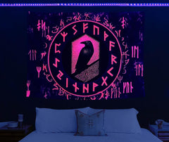 Tapiserie viking blacklight reactiv red meditation runes odins Casa - Accesorii si Decoratiuni Naty Shop