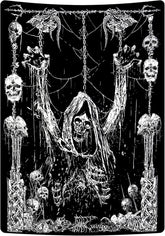 Tapiserie yrendenge craniu uman negru alb Casa - Accesorii si Decoratiuni Naty Shop Alb și negru 150L X 130B Cm