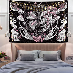 Tapiserie yrendenge fluturi schelet ciuperci casa stele luna Casa - Accesorii si Decoratiuni Naty Shop