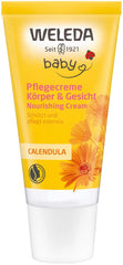 WELEDA Organic Baby Calendula Care Cream Body & Face 30ml - Cremă de față / cremă de piele pentru cosmetică naturală cu ulei de susan și lanolină pentru îngrijirea pielii uscate. Cremă hidratantă de îngrijire pentru bebeluși și copii Copii - Baie si Skincare Naty Shop