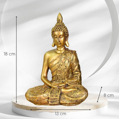 Zen'Light - Statuetă cu cap de Buddha Sanci - Decorațiune pentru Zen, meditație și feng shui - Cadou pentru o atmosferă relaxantă și spirituală - Statuie de Buddha - Înălțime: 18 cm - Culoare: auriu Statuete si sculpturi Naty Shop