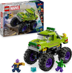 LEGO ǀ Marvel Hulk-Truck vs. Thanos - Kreatives Superhelden Spielzeug - Avengers Fahrzeug und Minifiguren - Monstertruck für Spielspaß - Geschenk für Jungen und Mädchen ab 7 Jahren - 76312