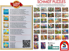Schmidt Spiele 58344 Przy stole z puzzlami, puzzle 1000 elementów Puzzle Naty Shop