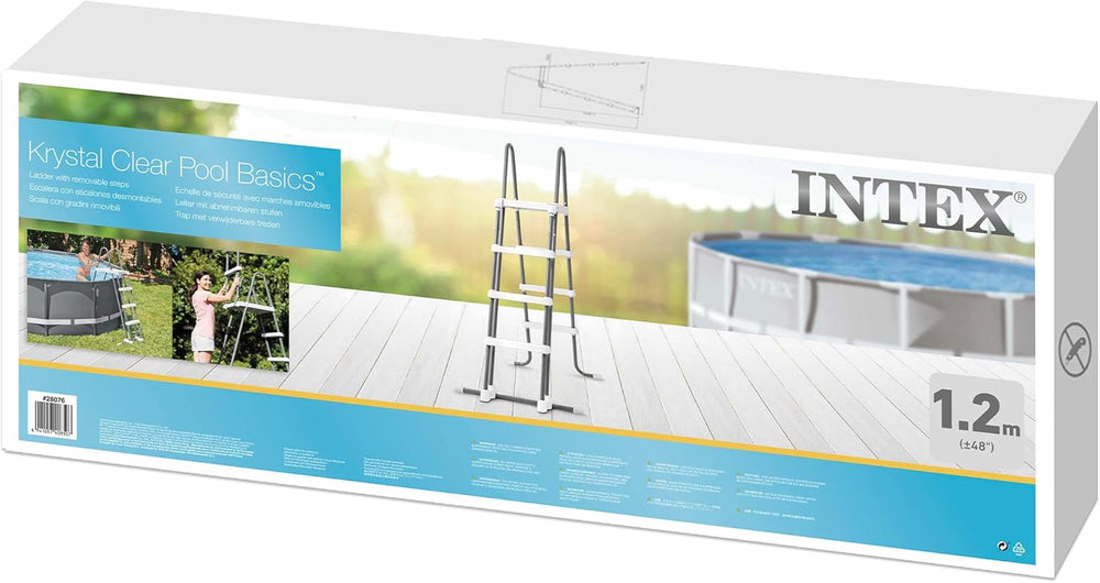 Drabinka zabezpieczająca Intex 28076 do basenów, szara, 122 cm