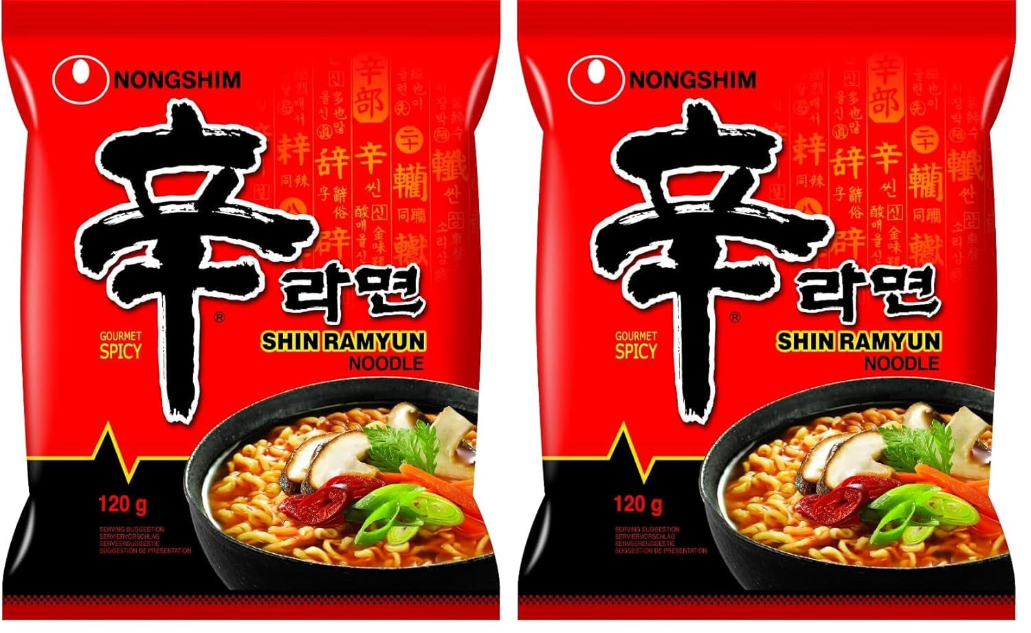 Nongshim - Shin Ramyun Instant Noodles - opakowanie zbiorcze (20 x 120 g) - wygląd produktu może się różnić