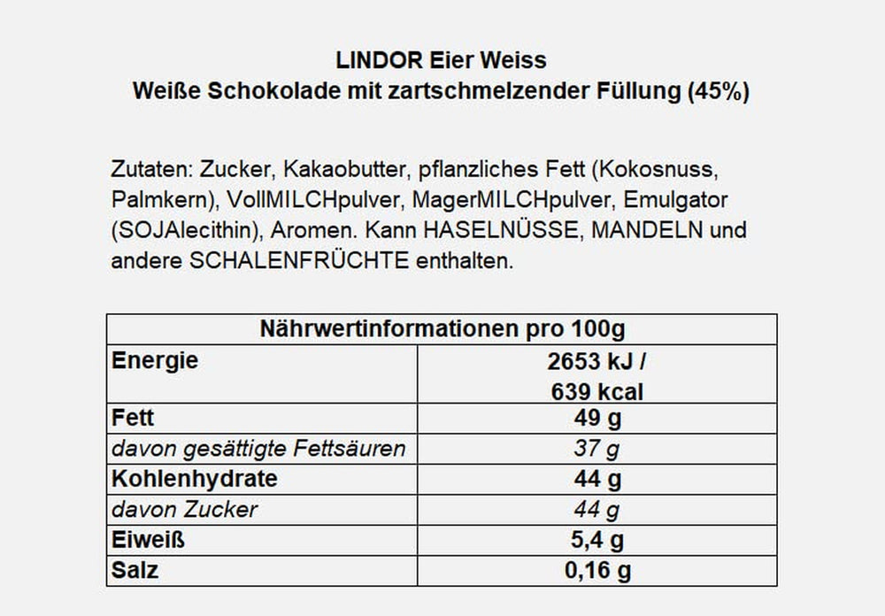 Jajka LINDOR z czekoladą Lindt | 4 pudełka po 450 g każde | Jajka LINDOR z rozpływającą się w ustach czekoladą mleczną, nadzieniem białym, ciemnym i orzechowym | Czekolada Wielkanocna | Prezent czekoladowy | Pisanki | Czekoladowe jajka