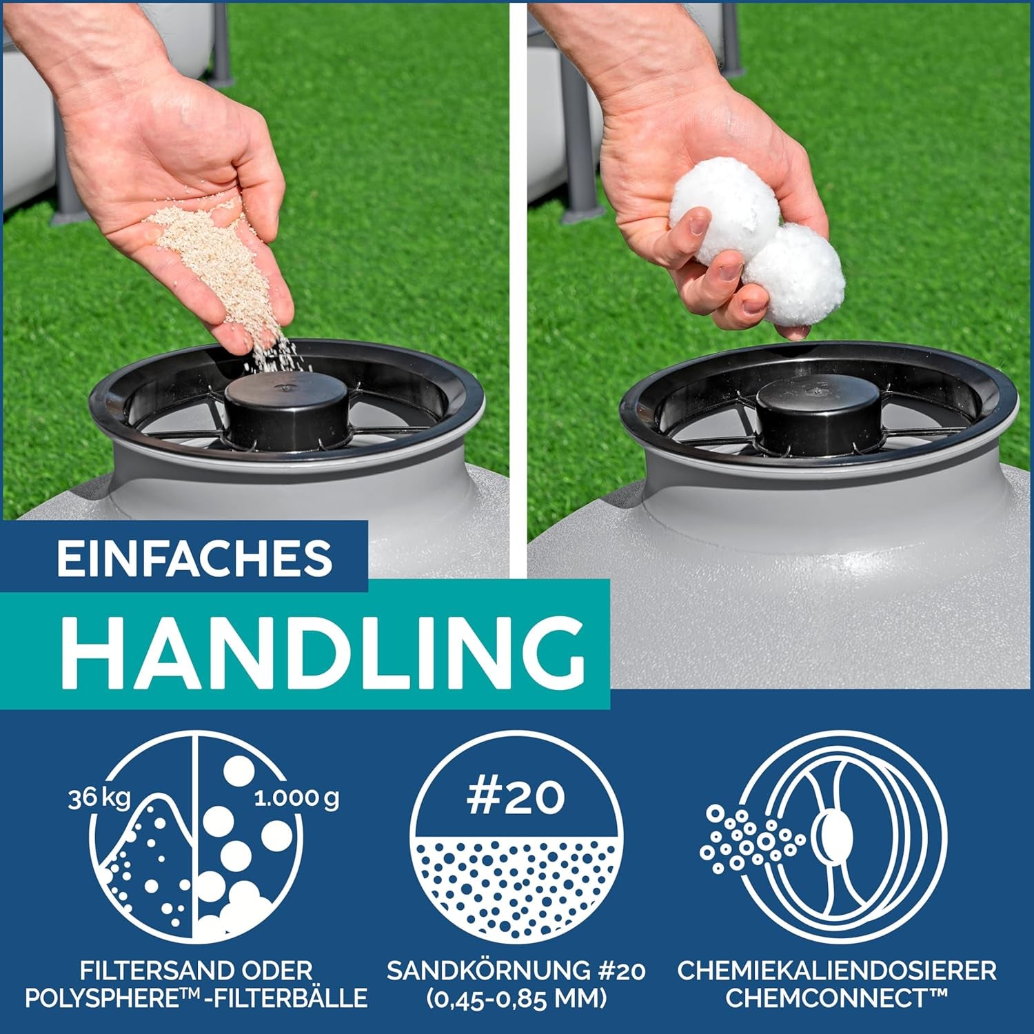 System filtrów piaskowych Bestway z timerem, 5678 l/h, 230 W