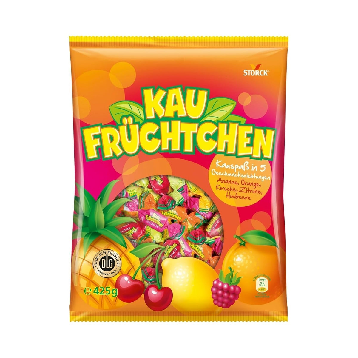 Kaufrüchtchen – 1 x 425G – karmelki w pięciu owocowych smakach Naty Shop 425 gramów