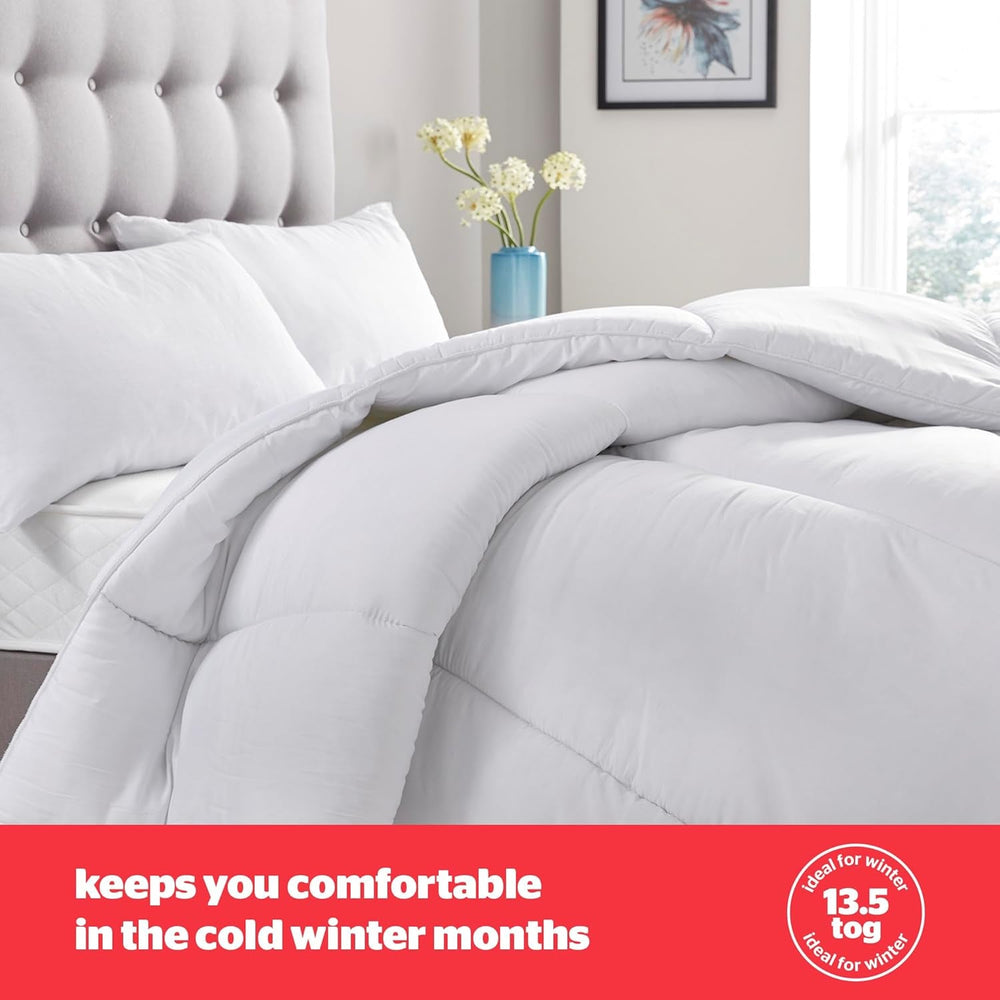 Kołdra Silentnight typu „bounceback”, 13,5 tog, duży rozmiar, tkanina z domieszką bawełny, biała, duży rozmiar. Kołdry i kołdry Naty Shop