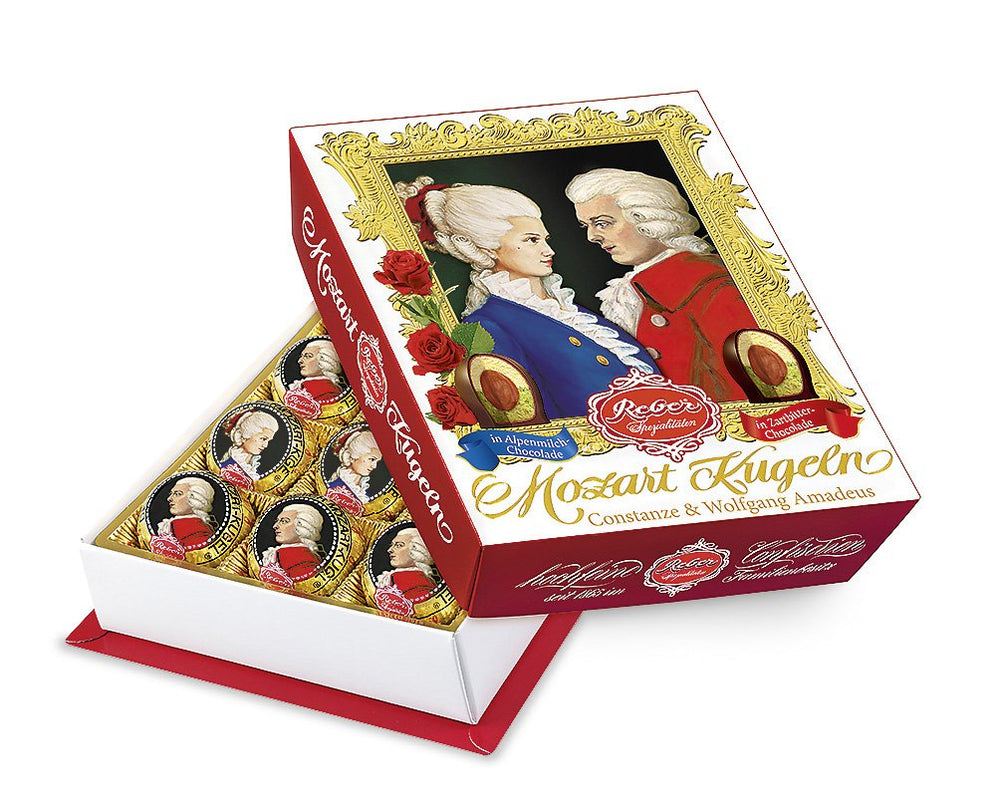 Kulki Reber Mozart z gorzką czekoladą, opakowanie 6 szt. z marcepanem i nugatem, wegańskie - 1 x 120 g