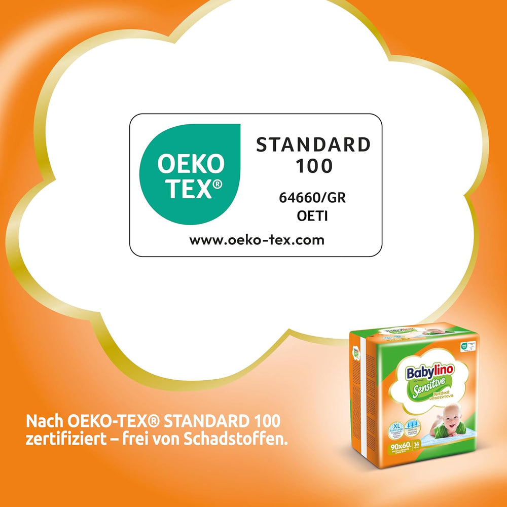 Chusteczki nawilżane wrażliwe, 90 x 60 cm, wyjątkowo chłonne, 14 sztuk