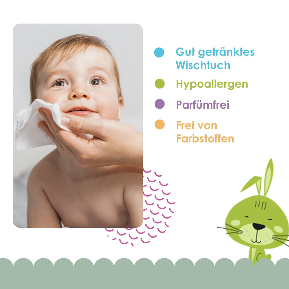 Cleanic Baby Eco Pure Water Chusteczki nawilżane – (1 x 50 szt.) Chusteczki nawilżane dla dzieci i niemowląt – bezzapachowe, spłukiwane, skóra wrażliwa – 50 szt.