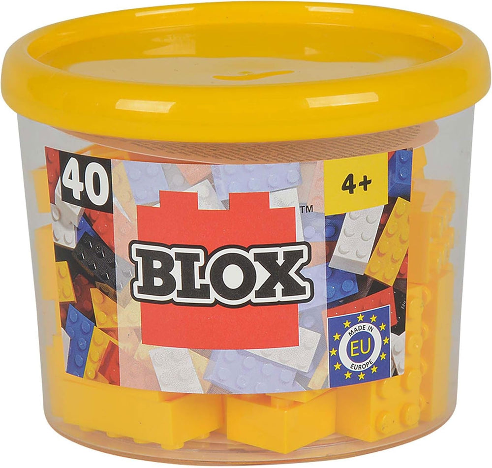 Simba 104118875 - Blox, 40 rote Klemmbausteine für Kinder ab 3 Jahren, 8er Steine, inklusive Dose, hohe Qualität, vollkompatibel mit vielen Anderen Herstellern