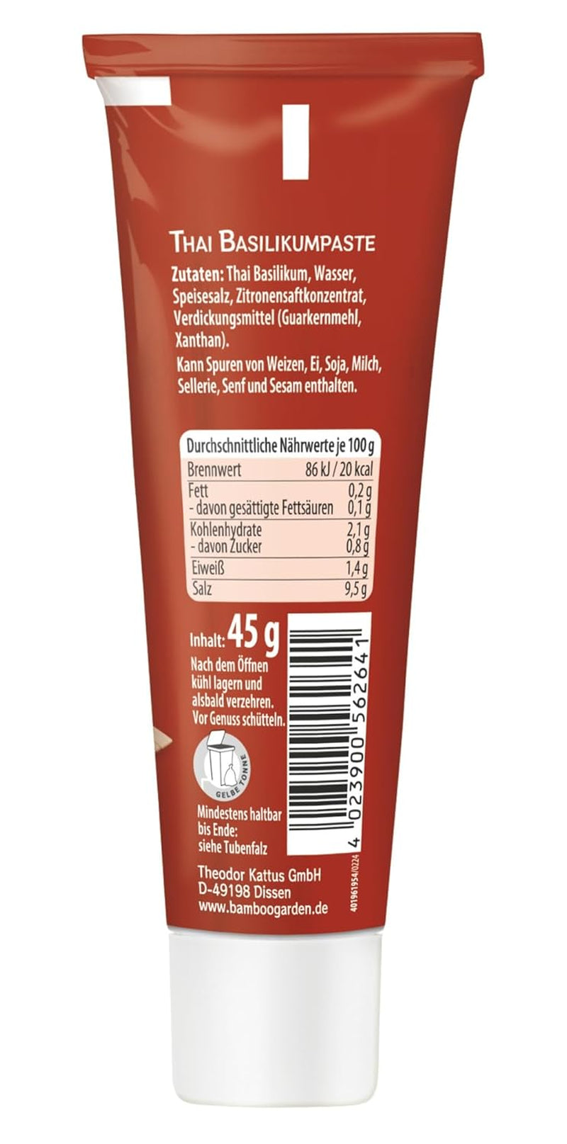 Ogród Bambusowy - Pasta z Tajskiej Bazylii | Für Currys, Suppen, Saucen lub Dressing | wegańskie | 45 g w tubie