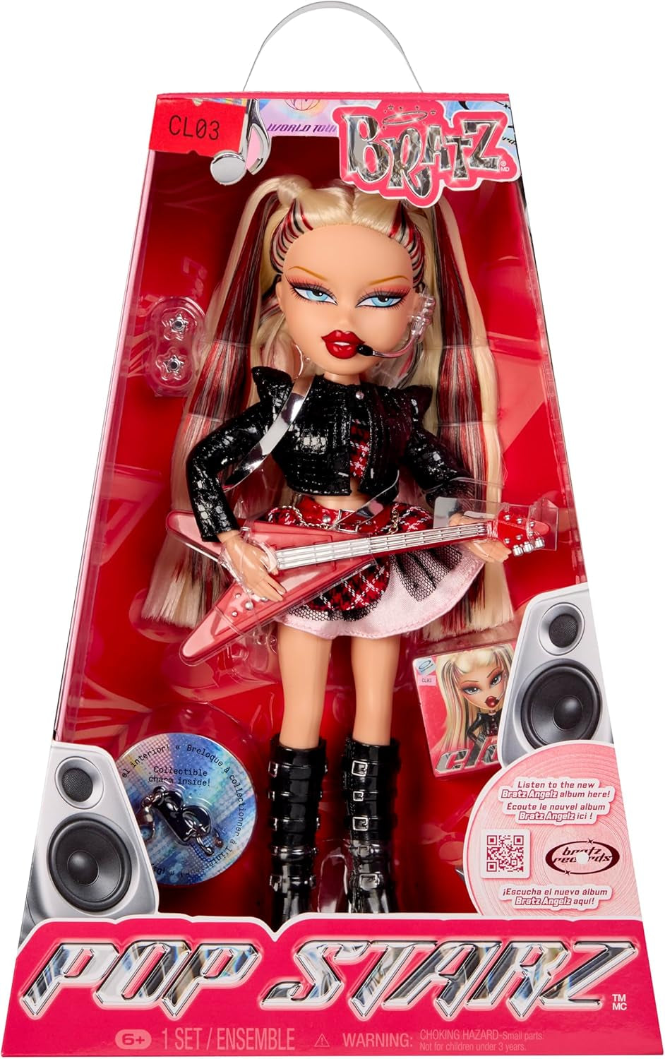 BRATZ Pop Starz Yasmin – Modepuppe mit Anhänger zum Sammeln, Outfit und Musikzubehör