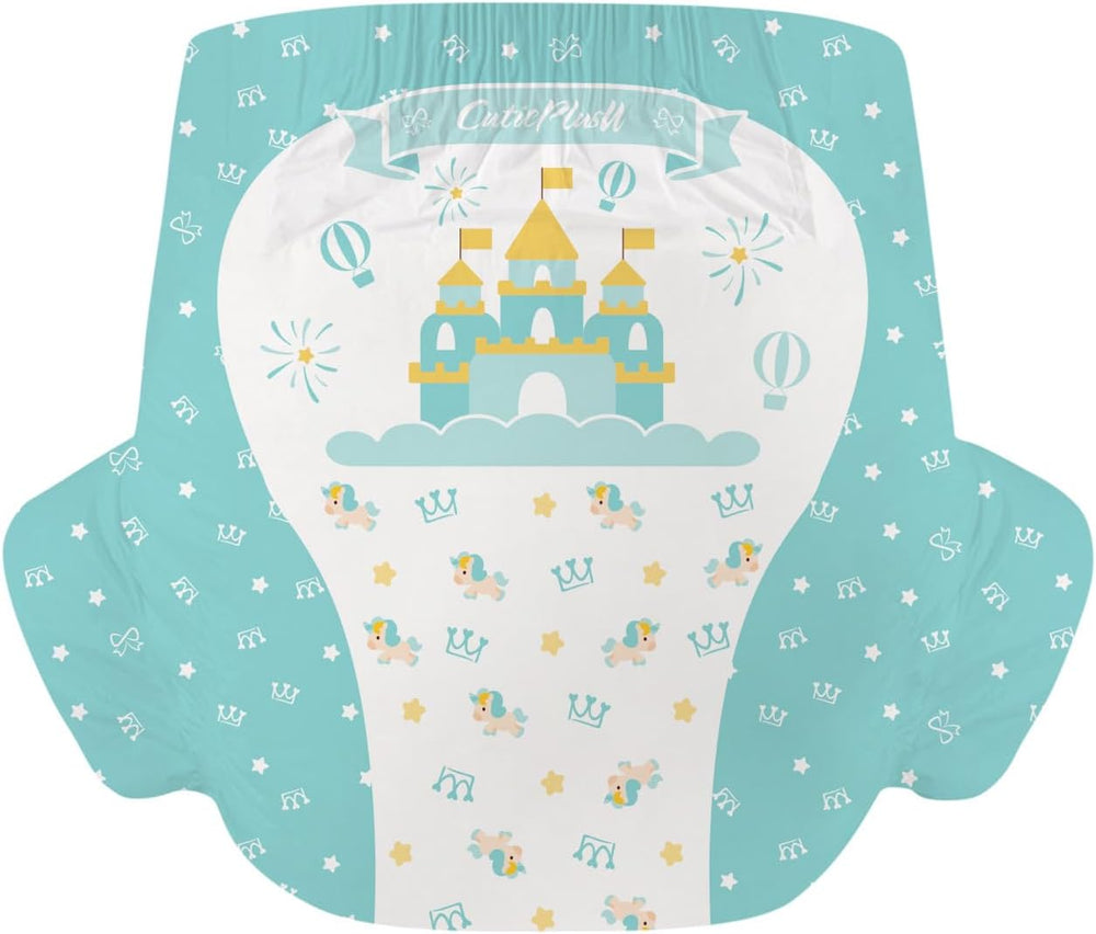 CutiePlusU pieluchy dla dorosłych 2 szt. Jednorazowe majtki na nietrzymanie moczu z klapkami dla kobiet i mężczyzn o maksymalnej chłonności przez noc - Mały Książę (średni 71-96 cm)