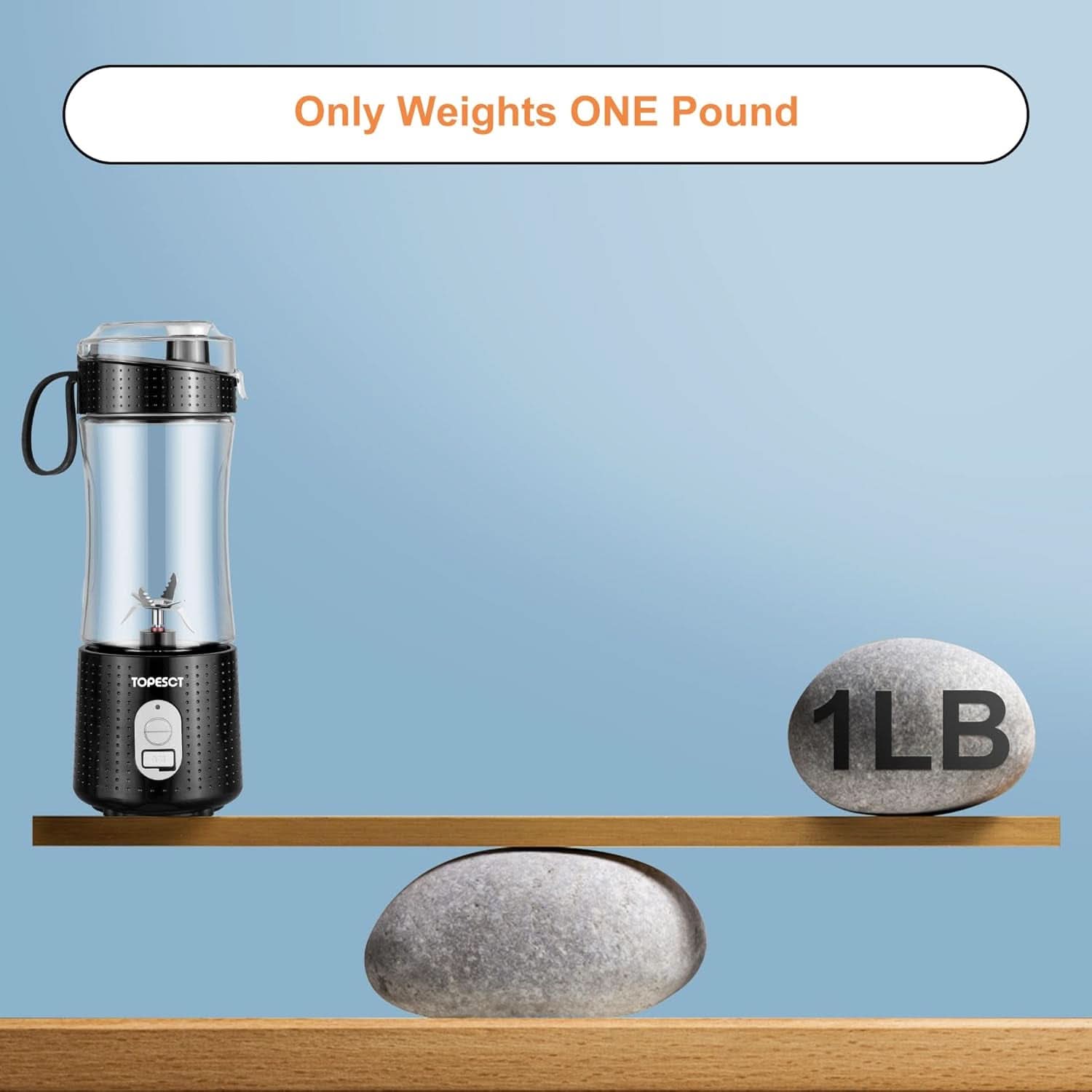 Topesct Tragbarer Mixer, Smoothie Maker to Go – Mobilny mikser stojący/Elektrischer Mini Saftmixer Sechs Klingenin 3D-Anordnung Für Hervorragendes Mixen, 13Oz USB Wiederaufladbarer Juicer (Schwarz) Kitchen Naty Shop