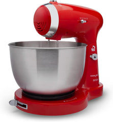 SS-14506 Küchenmaschine, Mixer Und Mixer 3-In-1 Mit Drehschüssel, Stäbchen Und Haken Zum Kneten Aus Edelstahl, 5 Geschwindigkeiten, 3,2 Liter (Rot) Matka i dziecko Naty Shop