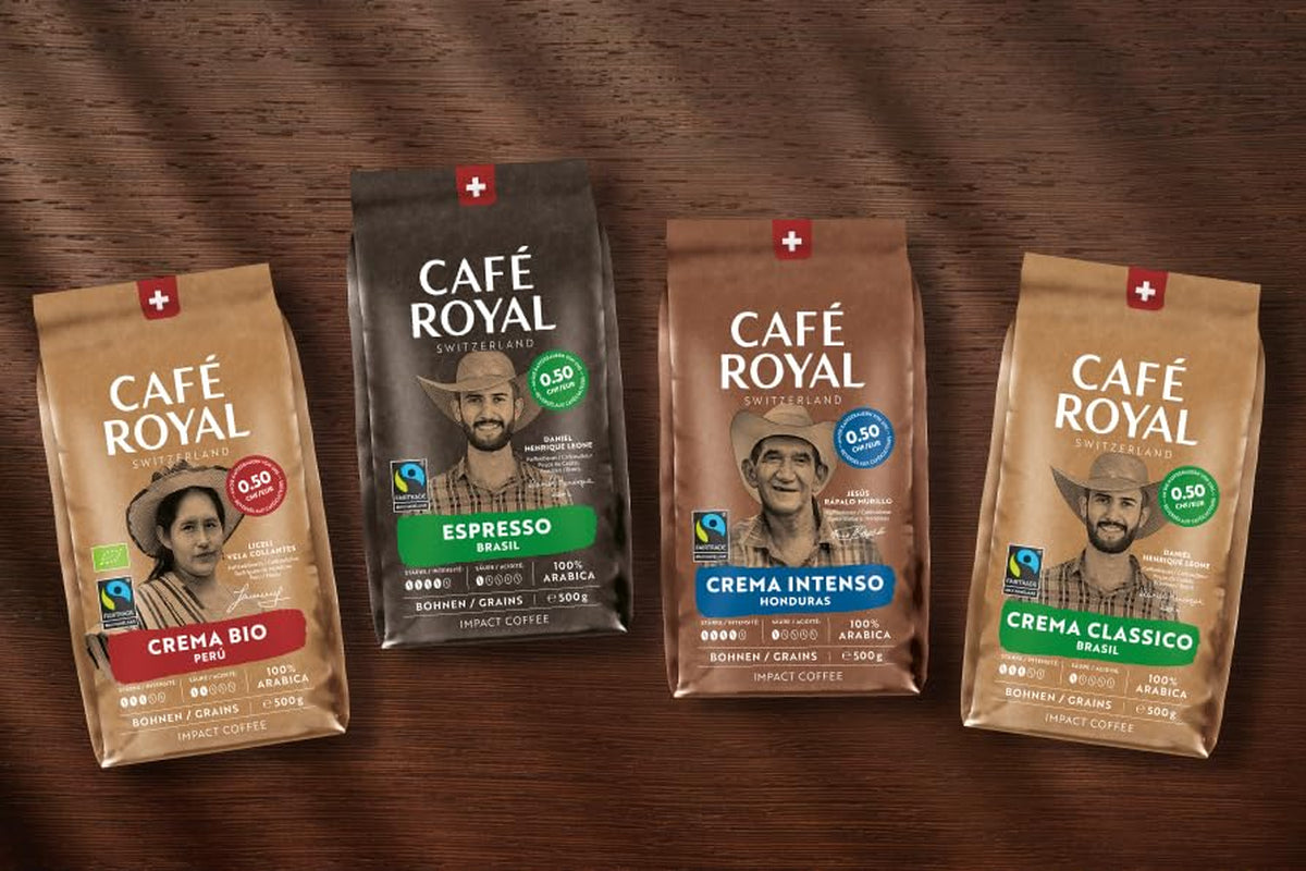 Café Royal Bio Espresso Peru – 100% Arabica Kaffeebohnen, aromatisch-intensiv, dunkle Röstung, Stärke 4/5, Bio & Fairtrade, 500 g ganze Bohnen