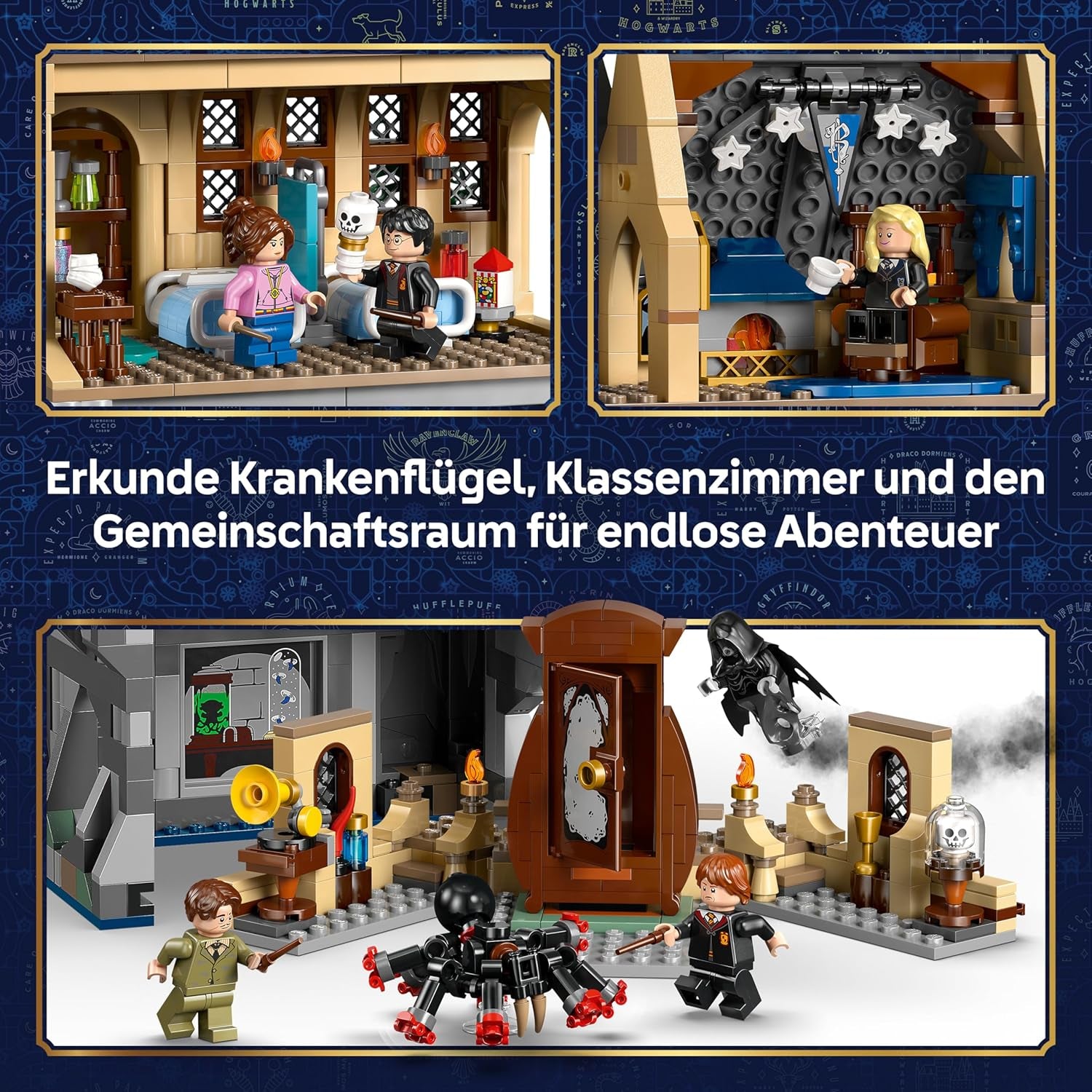 LEGO Harry Potter Schloss Hogwart: Krankenflügel - zestaw do samodzielnego montażu z 7 minifigurkami - Modellbau mit Hermine und Ron Figuran - Kreatives Geschenk für Mädchen, Jungen und Fans ab 9 Jahren - 76463