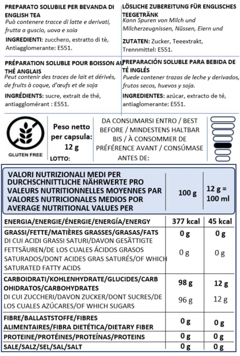 Caffè Vulcanus - 60 capsule amestec de ceai, aromă: ceai englezesc, ceai de piersici, ceai de lămâie și ceai de fructe de pădure - capsule compatibile cu Nescafe Dolce Gusto