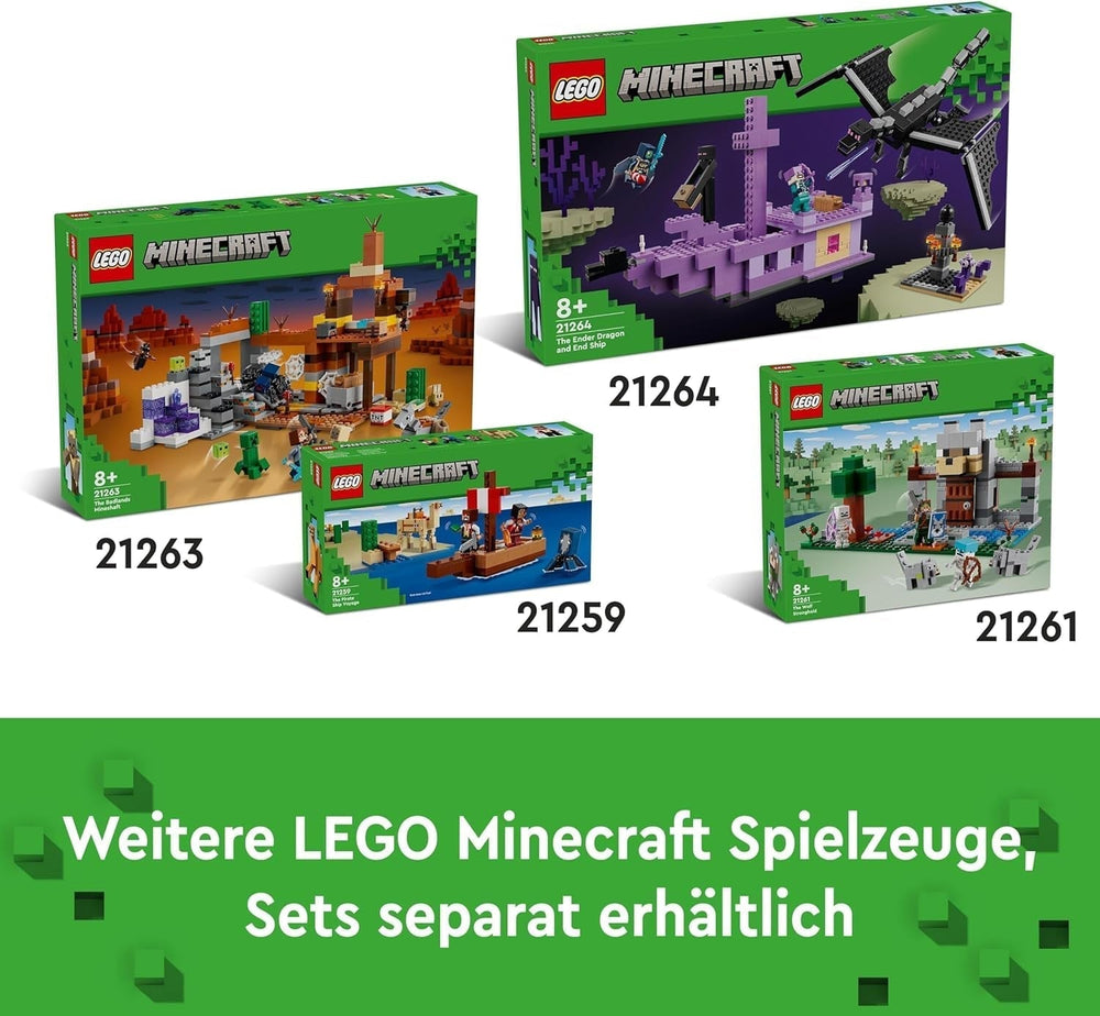 LEGO Minecraft Kopalnia Badlands Gra wideo Zestaw zabawek górniczych dla chłopców i dziewcząt w wieku od 8 lat Zabawne klocki budowlane Zestaw przygodowy Prezent urodzinowy 21263 Zestawy do budowania Besuche den LEGO-Store