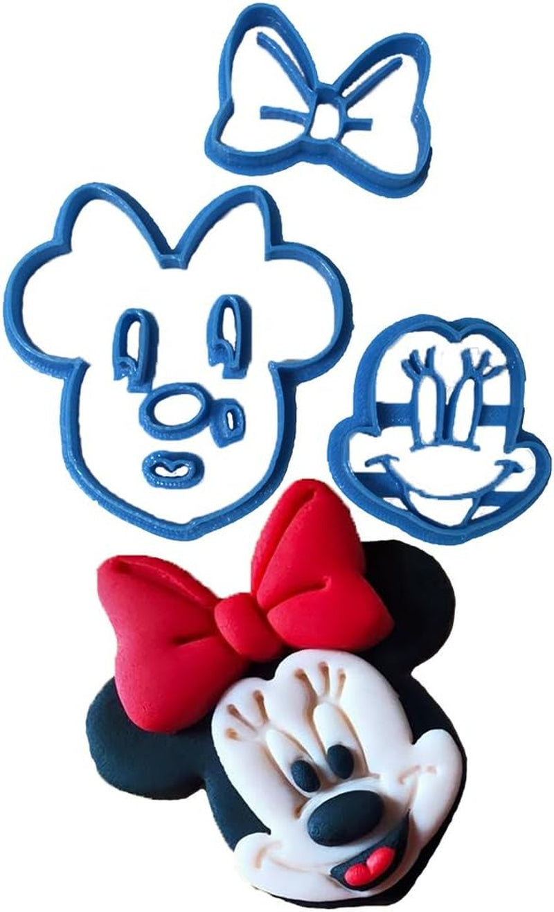 Formă de tăiat fondant Minnie Cara, plastic, albastră, 8x7x1,5 cm