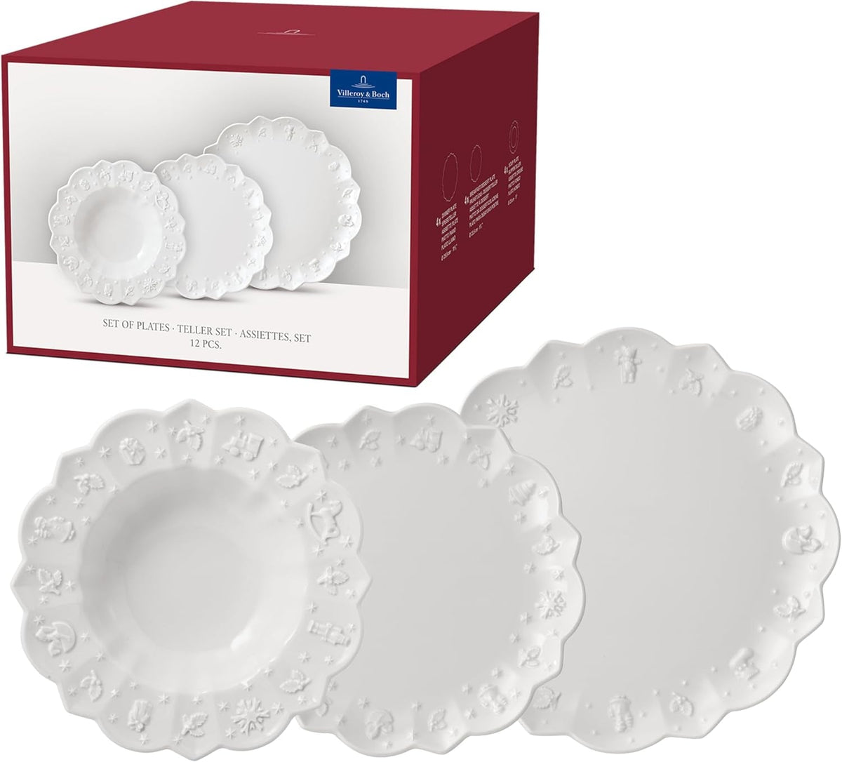 Villeroy & Boch – Toy'S Delight Royal Classic Geschirr-Set 12 Teilig Weiß, Spülmaschinenfest, Mikrowellensicher, Teller, Tellerset, Geschirrset 4 Personen, Weihnachtsgeschirr Toys, Premium Porcelain Seturi vesela masa Naty Shop Default Title