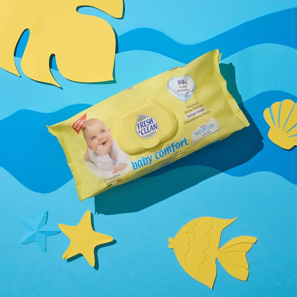 Chusteczki nawilżane Milleosi Classic Fresh & Clean, 72 szt. Chusteczki nawilżane dla niemowląt Naty Shop