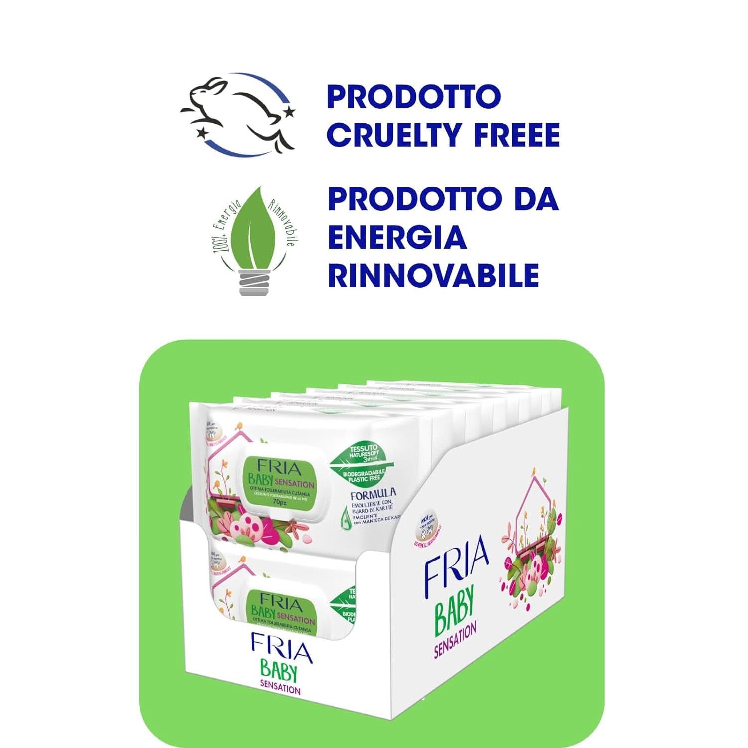 Servetele Fria Baby Sensation, cu unt de shea cu efect de calmare a pielii, testate dermatologic, pachet maxi economie cu 840 de servetele Servetele Umede Bebelusi Naty Shop