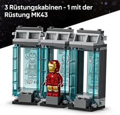 LEGO | Marvel Iron Mans Labor: Halle der Rüstungen - Superhelden Spielzeug mit Einer Mech Figur, 5 Minifiguren inkl. Aldrich Killian - Avengers Geschenk für Jungen und Mädchen ab 8 Jahren 76315