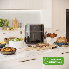 Frytkownica na gorące powietrze Princess Digital - Zmienna pojemność miski - maksymalnie 8 litrów - 6 gotowych programów