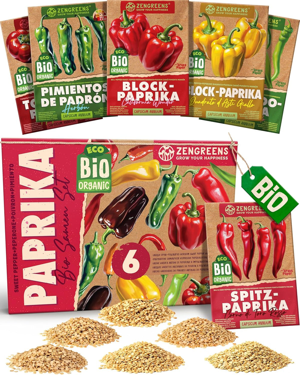 Organiczne nasiona bazylii w zestawie 6–6 nasion bazylii do łatwej uprawy w ogrodzie, na balkonie lub na podwyższonej grządce - Nasiona roślin - Sadzonki