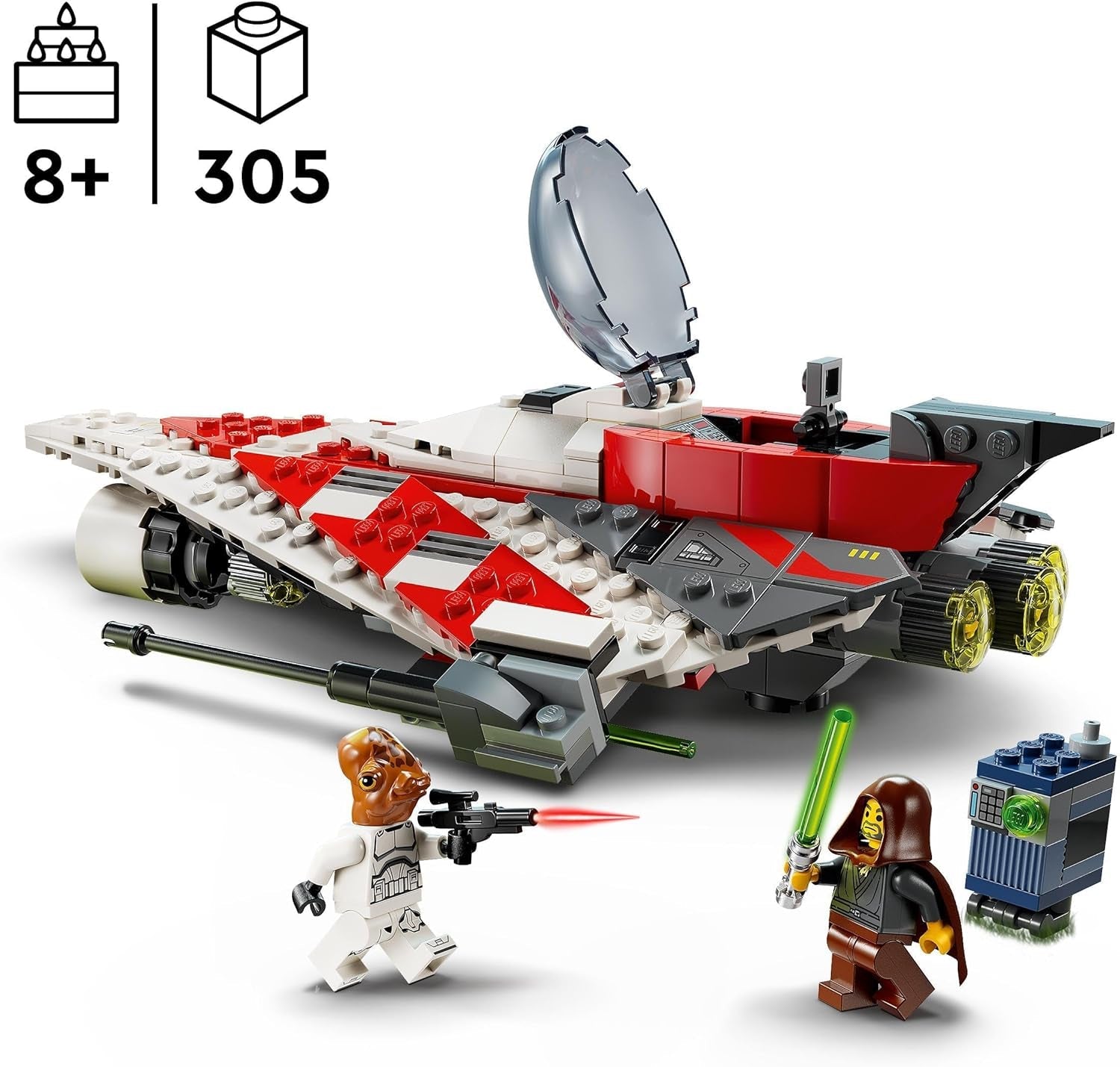LEGO Star Wars Jedi Bob's Starfighter Zabawka do budowania Statek kosmiczny Klocki zabawkowe Popularne postacie Prezent urodzinowy dla chłopców Dziewczęta i wszyscy fani powyżej 8 lat 75388 Zestawy do budowania Beuche den LEGO-Store