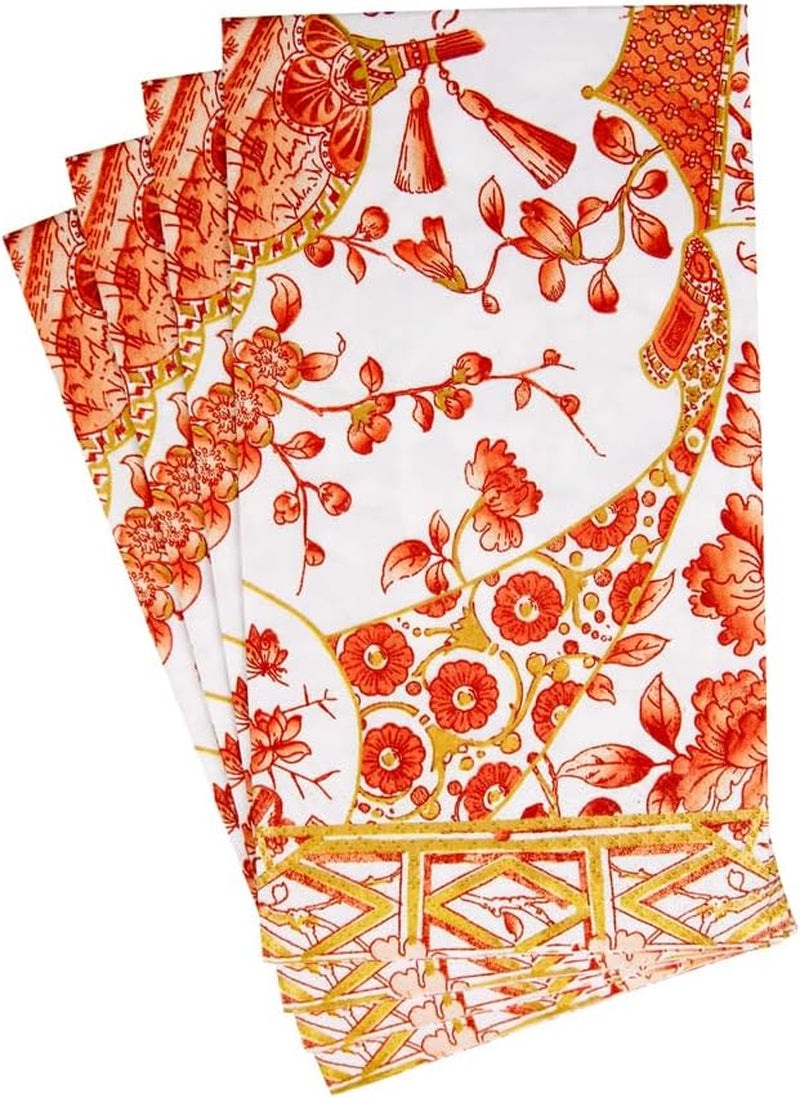 Șervețele de prosop pentru oaspeți din porțelan aurit, coral, 15 bucăți per pachet