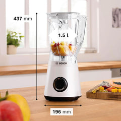 Mikser stojący Vitapower Series 4 MMB6141W, Hochwertige Edelstahl-Klingen, 1,5 l Tritan-Mixbehälter, Spülmaschinengeeignete Teile, 30 000 U/Min, 1200 W, Weiß Mother and Child Naty Shop