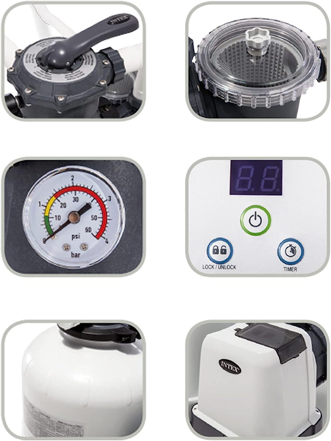 System filtrów piaskowych Intex Krystal Clear 7,9 m³ do basenów o pojemności do 36 000 l 26646