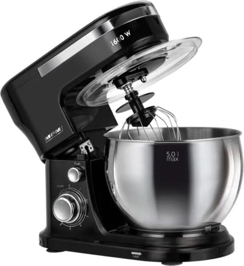 MPM - Planeten-Küchenmaschine Mit 2 Rührschüsseln 4 i 5 Liter - 1600 W Küchenmaschine - Schwarz Matka i Dziecko Naty Shop