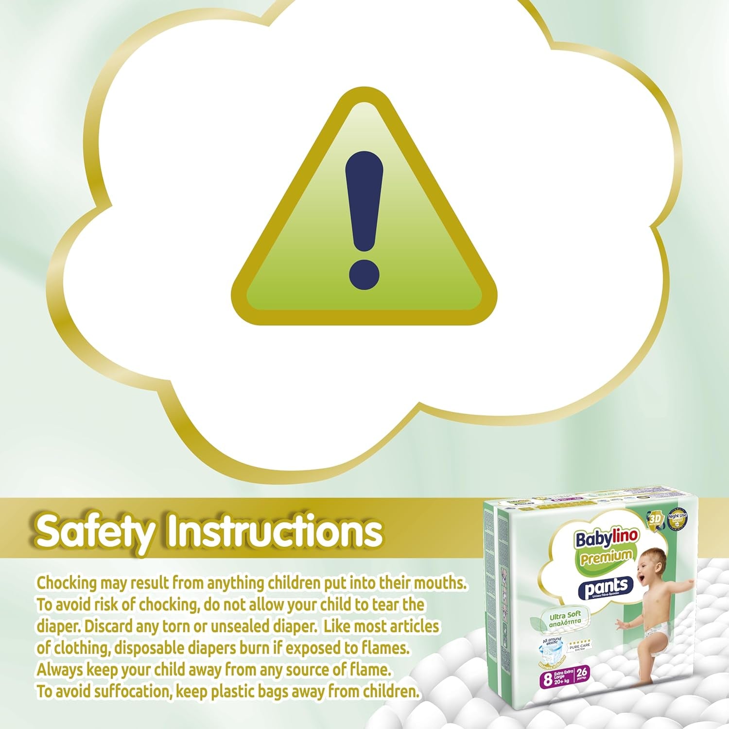 Spodnie Premium rozmiar 8 z ultramiękkim filtrem, XXL (20+ kg), 104 sztuki