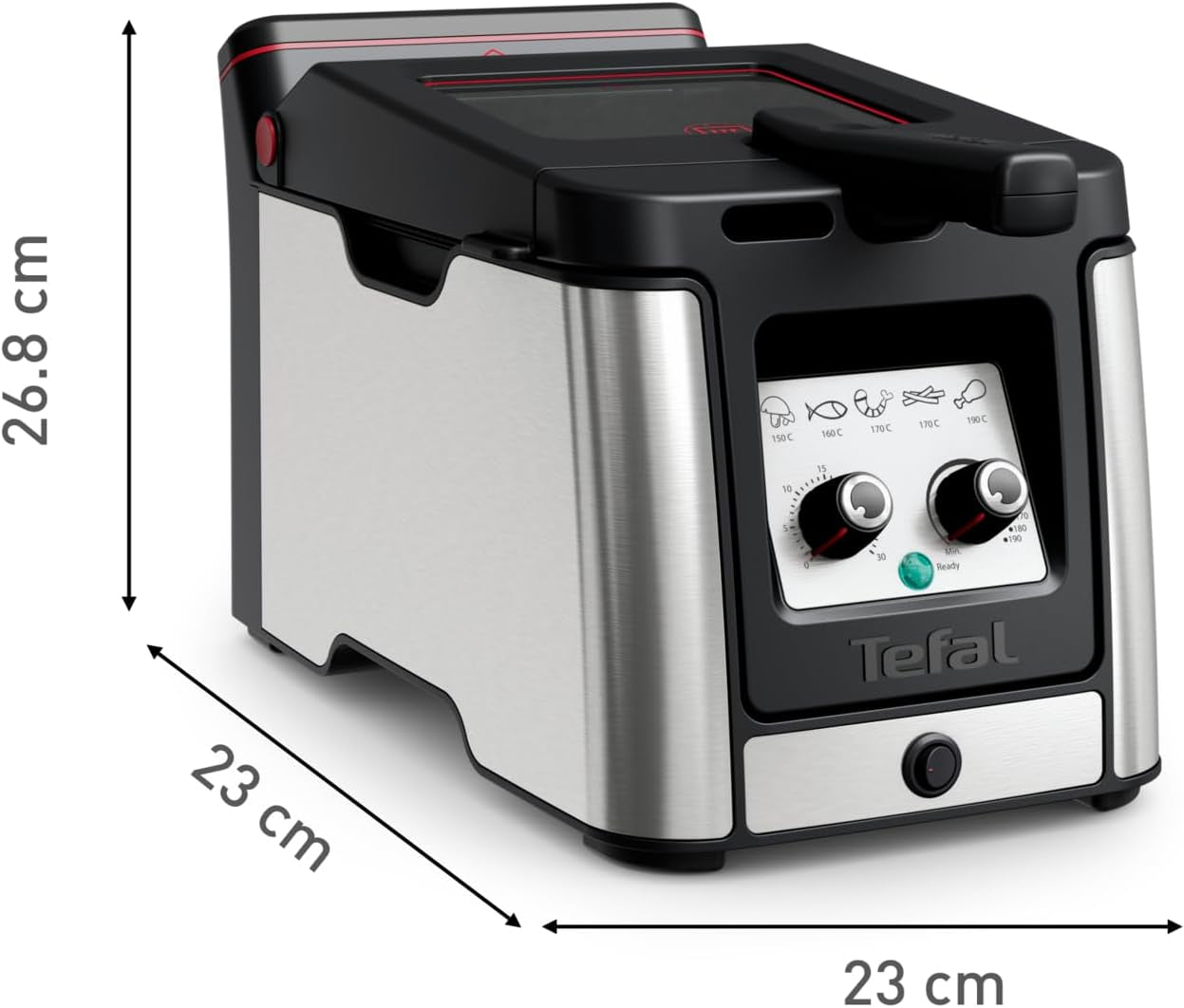 Frytownica Tefal FR600D Clear Duo, smażenie z mniejszą ilością dymu i zapachów, pojemność 1,2 kg, termostat, timer, duże okienko bez mgły Sprzęt AGD Naty Shop