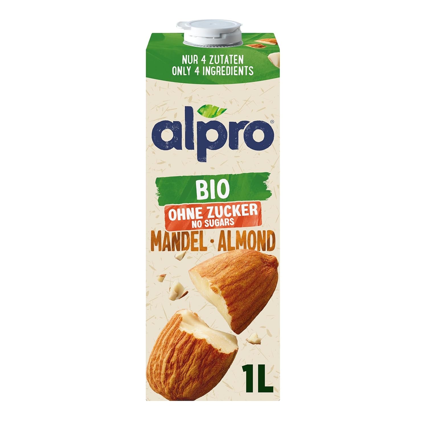Alpro Bio Mandeldrink ohne Zucker – 8 x 1 l