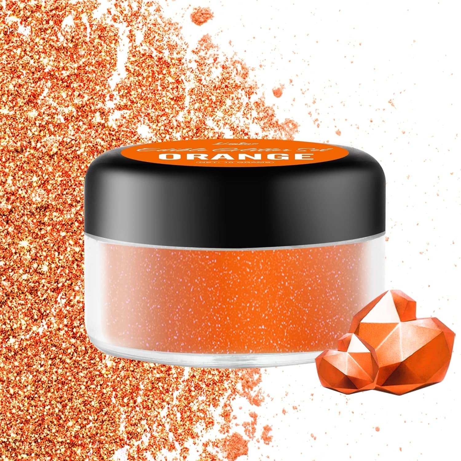 Glitter comestibil, 10 grame, diverse culori Glitter Naty Shop Portocaliu