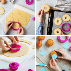 0255301 Set forme de biscuiți, rotunde-ondulate, 6 piese, 1,5/2,5/3,5/5/6,5/8 cm