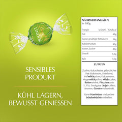 Lindt LINDOR Czekolada z pistacjami | 1 kg zamykana torebka | ok. 80 kulek z mlecznej czekolady z rozpływającym się w ustach kremem pistacjowym | Opakowanie zbiorcze, prezent pralinowy